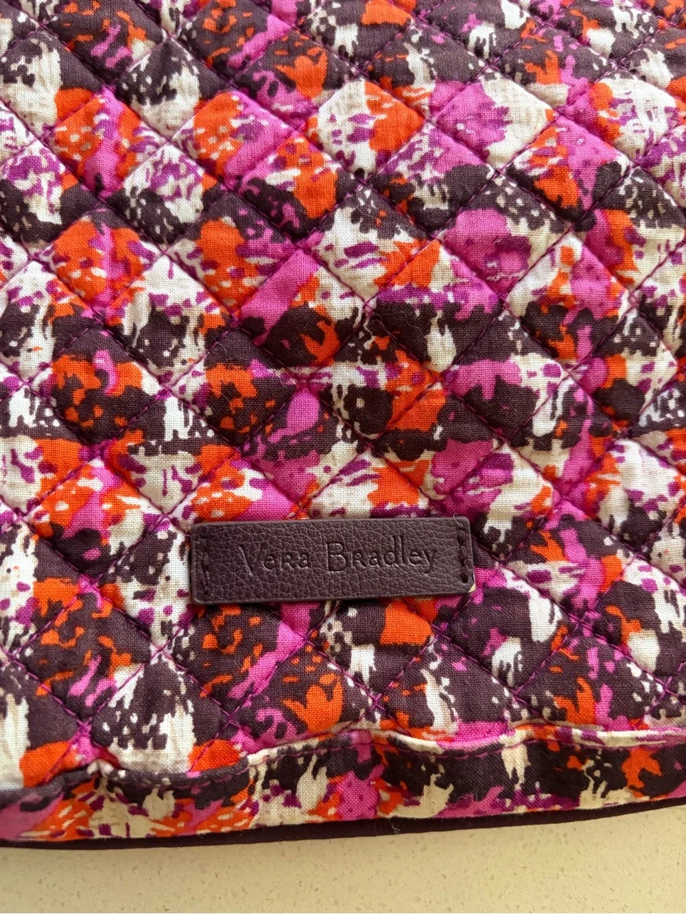 Vera Bradley Quilted Crossbody in Pink, Purple & Orange Floral